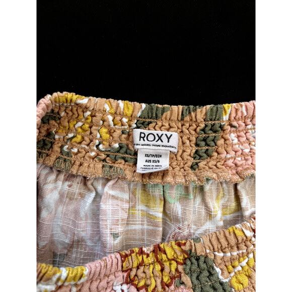 Roxy Women’s Floral Print Mini Skirt XS Boho Surf Style Ruffle Hem Multicolor - Picture 7 of 7